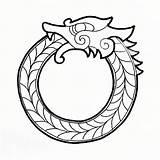 Viking Ouroboros Celtic Tattoo Sketch Norse Dragon Symbols sketch template