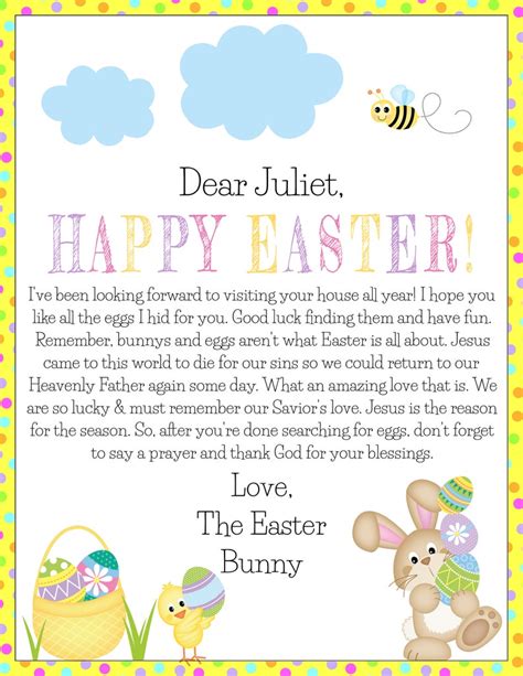 easter bunny letter template kids easter letter  basket etsy