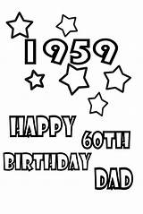 Birthday Coloring 60th Pages Happy Eu Colouring sketch template
