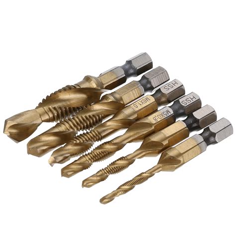 buy  pieces tap drill bits set hex shank titanium
