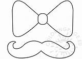 Tie Bow Template Mustache Coloring sketch template