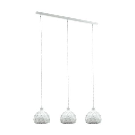 eglo lighting 97857 roccaforte 3 light ceiling bar pendant in white