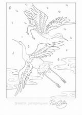 Coloring Japanese Crane Adult Book Japan Printable Pages 13kb Cranes sketch template