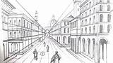 Perspectiva Fuga Perspective Calles Dibujar Ponto Boceto Artistica sketch template