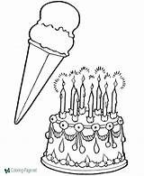 Coloring Birthday Ice Cream Cake Pages sketch template
