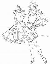 Barbie Picking Princess Coloring sketch template