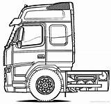 Volvo Coloring Trucks Blueprints sketch template