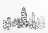 London Sketch Gherkin Skyline Urban Etsy Original Including Sketches Landmark Add Item sketch template