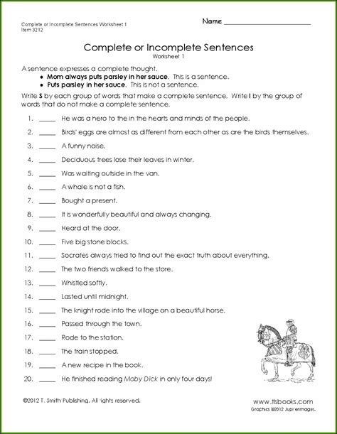 writing complete sentences worksheets   grade worksheet resume