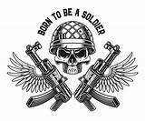 Kalashnikov Rifles Emblema Fucili Teschio Militare Vecteezy sketch template