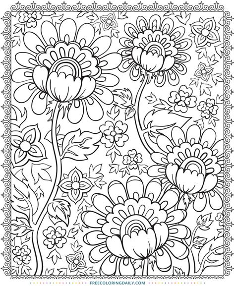 floral design coloring  coloring daily