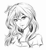 Anime Bangs Hairstyle Side Coloring Pages Hairstyles Drawing Template Sketch sketch template