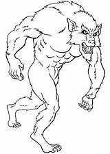 Coloring Werewolf sketch template