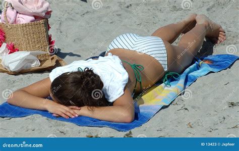 beach tanning stock image image  sunbathing stripes