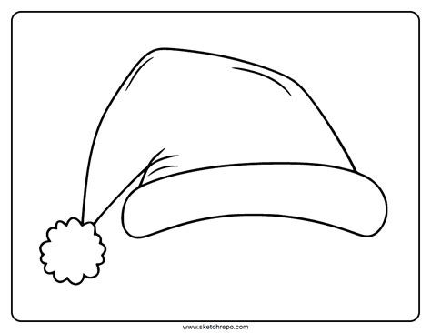 santa hat coloring page sketch repo