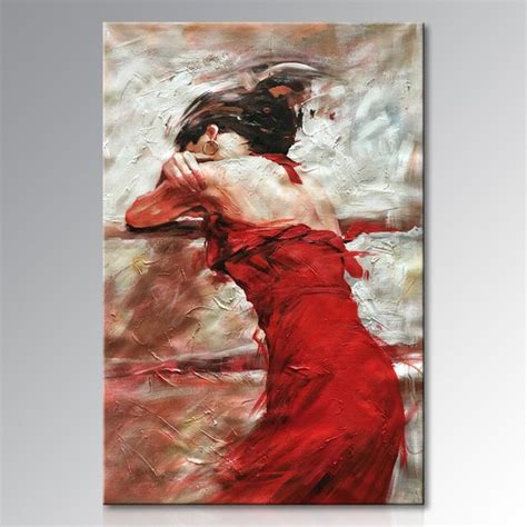 Everfun Art Hand Painted Gypsy Women Oil Painting Modern Abstract