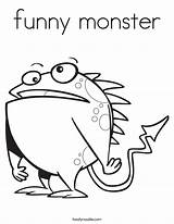 Coloring Funny Monster Speak Pages Am Think Smelly Before Faces Big Worksheet Nanny Creature Twistynoodle Bye Good Tail Arrow Monsters sketch template