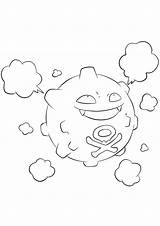 Pokemon Koffing Coloring Pages Generation Kids Gyarados Anime sketch template
