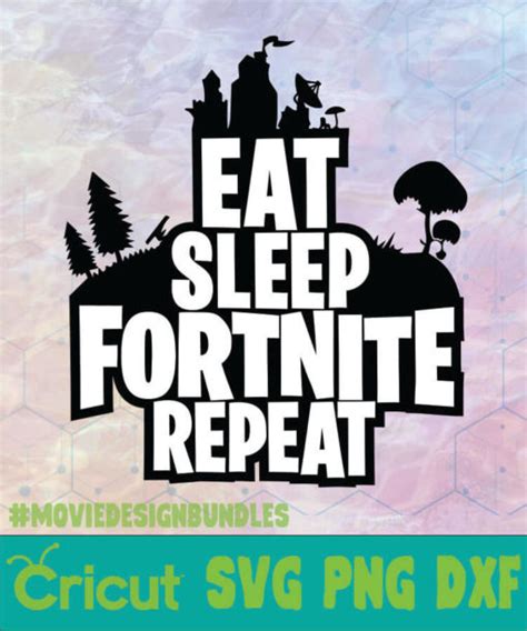 eat sleep fortnite repeat logo svg png dxf  design bundles