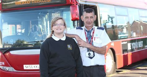bus driver reunited with jarrow schoolgirl whose bus fare he paid for after she lost her purse