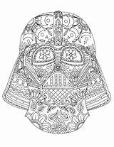 Coloring Wars Star Vader Adult Darth Pages Mandala Printable Dead Mask Helmet Book Skull Colouring Sheets Color Wall Mexican Books sketch template