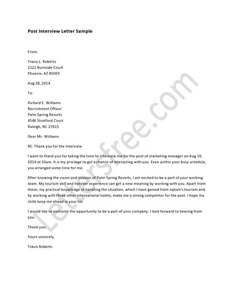 post interview letter  letters lettering writing tips