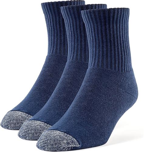 Galiva Mens Cotton Extra Soft Quarter Cushion Socks 3 Pairs Navy Blue