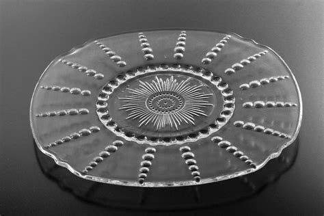 Chop Plate Federal Glass Columbia Clear Depression