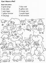 Coloring Worksheets English Animals Kids Kindergarten sketch template
