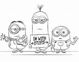 Birthday Happy Minion Pages Coloring Minions Despicable sketch template