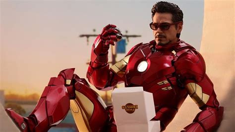 hot toys latest iron man figure even comes with donuts