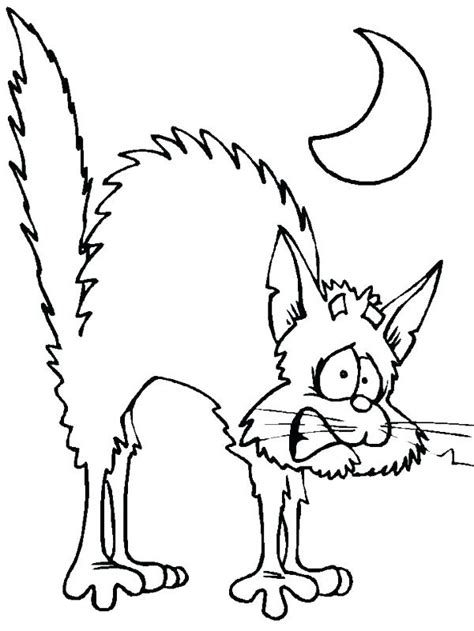 hallween black cat coloring page