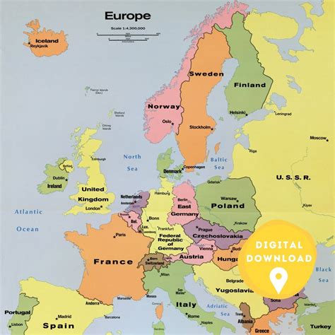 digital political map  europe  printable european map europe