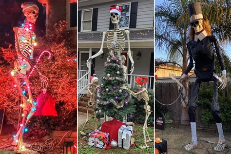 huge home depot skeleton haunts thanksgiving christmas displays
