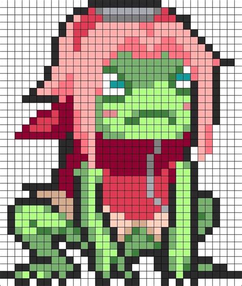 Anime Pixel Art On Grid
