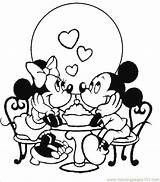 Mickey Minnie Kissing Mouse Pages Getdrawings Coloring sketch template