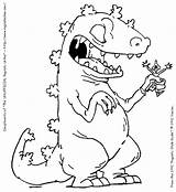 Rugrats Coloring Pages Cartoons Printable Reptar Kb Go sketch template