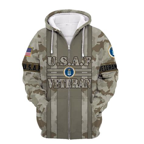 Us Air Force Veteran Camouflage 3d Hoodie T Shirt Af0102