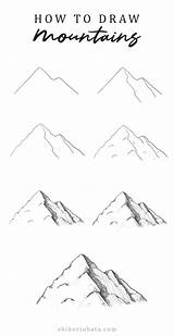 Berge Shihoriobata Zeichnung Skizzen Zeichnungen sketch template