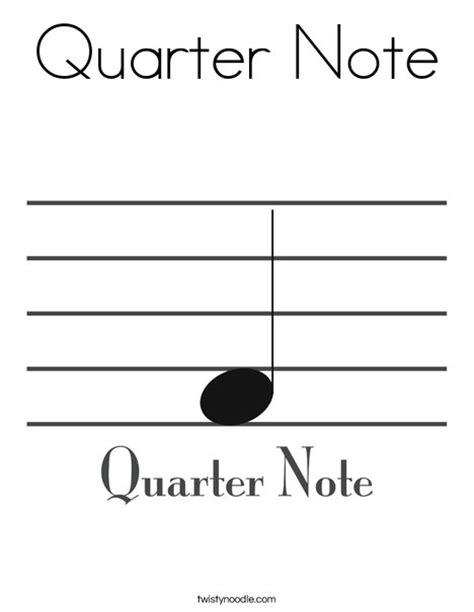 quarter note coloring page twisty noodle