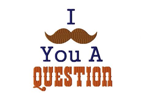 mustache   question embroidery design  gold members daily