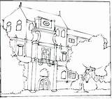 Coloring House School Pages Cartoon Old Haunted Getcolorings Getdrawings sketch template