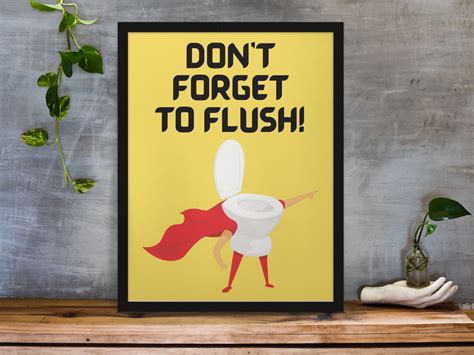 dont forget  flush flush  toilet sign funny toilet etsy