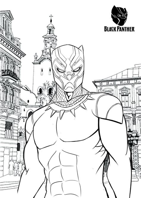 black panther coloring pages marvel