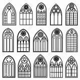 Gothic Window Silhouettes Windows Architecture Vector Stock Church Victorian Clipart Choose Board Cathedral Stained Glass sketch template