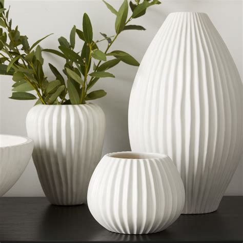 Sanibel White Textured Ceramic Vases West Elm Uk