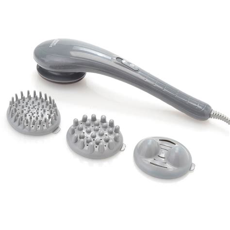 sharper image handheld heated vibration massager   heads gray walmartcom