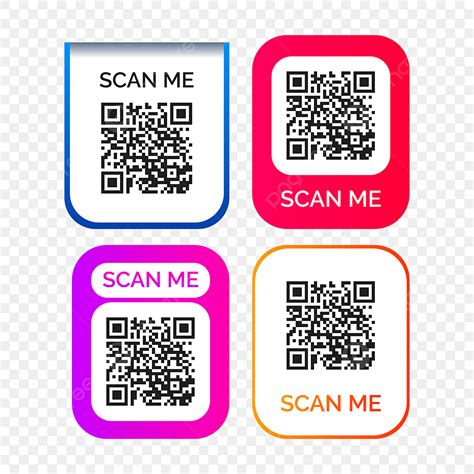 scan qr codes vector design images scan  qr code label design creative colorful effects png