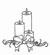 Coloring Candle Christmas Three Bow Wrapped sketch template