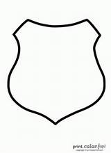 Police Coloring Badge Shield Printable Badges Template Kids Odd Squad Shapes Crafts Officer Templates Party Pages Shape Outline Print Diy sketch template